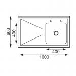 Vogue U902 Single Bowl Stainless Steel Sink L/H Drainer W1000 x D600mm