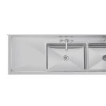 Vogue U910 Stainless Steel Sink Double Bowl and Double Drainer 2400mm 