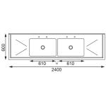 Vogue U910 Stainless Steel Sink Double Bowl and Double Drainer 2400mm 