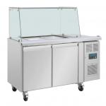 Polar UA017 U-Series GN Saladette Counter with Square Sneeze Guard 2 Door 