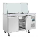 Polar UA017 U-Series GN Saladette Counter with Square Sneeze Guard 2 Door 