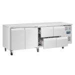 Polar UA021 U-Series Double Door and 4 Drawer Counter Fridge