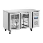 Polar UA023 U-Series 2 Door Counter Fridge with Glass Doors