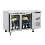 Polar UA023 U-Series 2 Door Counter Fridge with Glass Doors