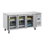 Polar UA024 U-Series 3 Door Counter Fridge with Glass Doors