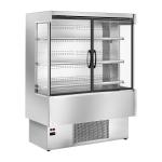 Zoin UA057 Silver Multideck Display Stainless Steel Finish with Hinged Doors 1000-1500mm Wide