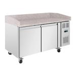 Polar UA081 U-Series Double Door Pizza Counter with Granite Top 428Ltr
