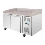 Polar UA081 U-Series Double Door Pizza Counter with Granite Top 428Ltr