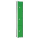 W956CNS Elite Three Door Coin Return Locker Sloping Top 300mm (Green)