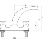 Mechline CaterTap WRCT-500MD Dome Head Control, Deck Mounted Mixer Commercial Tap